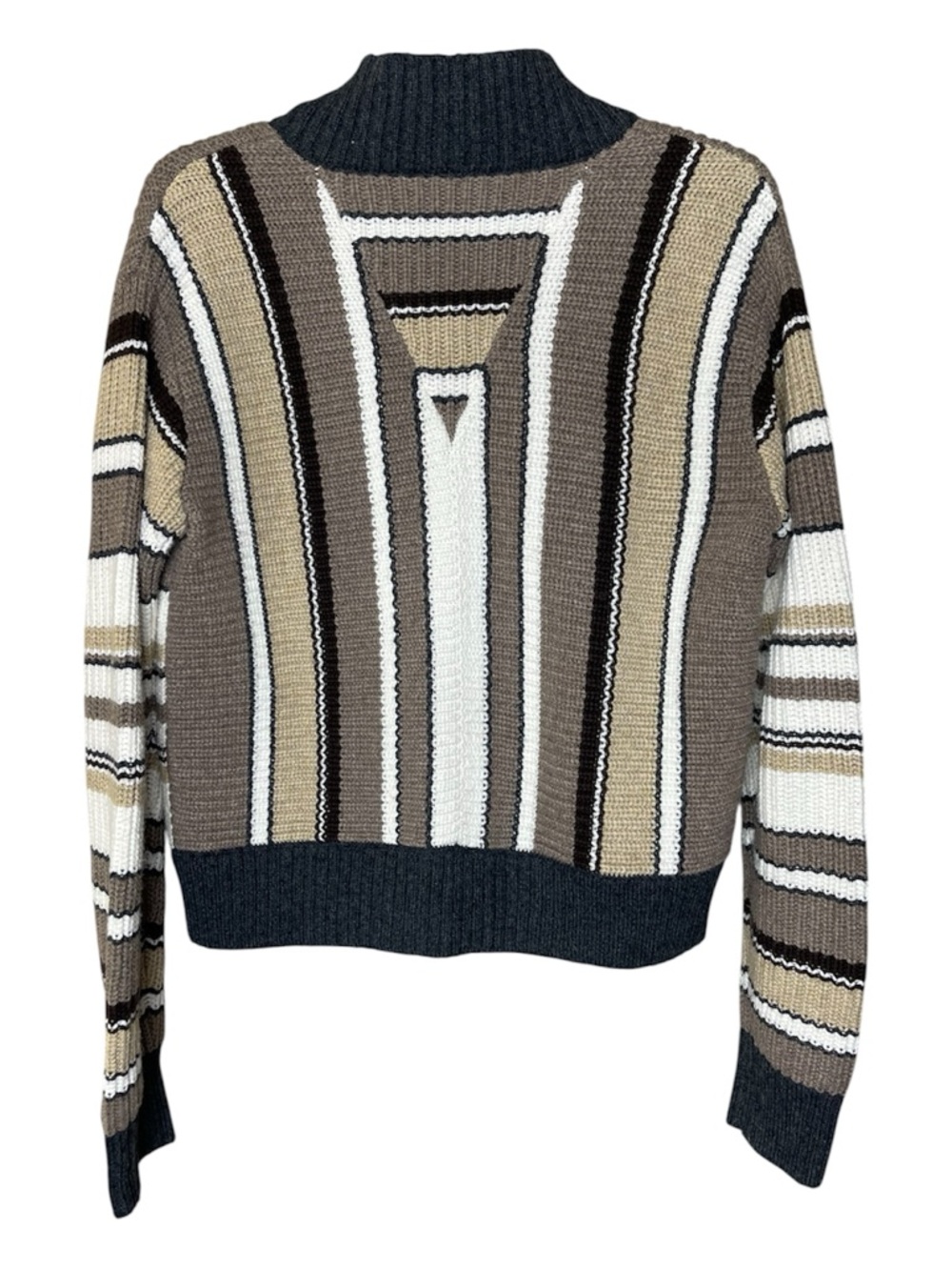 CAbi Cocoa Striped Button-Front Cardigan in Black, Cream, Tan, Brown Sz S - Picture 3 of 6